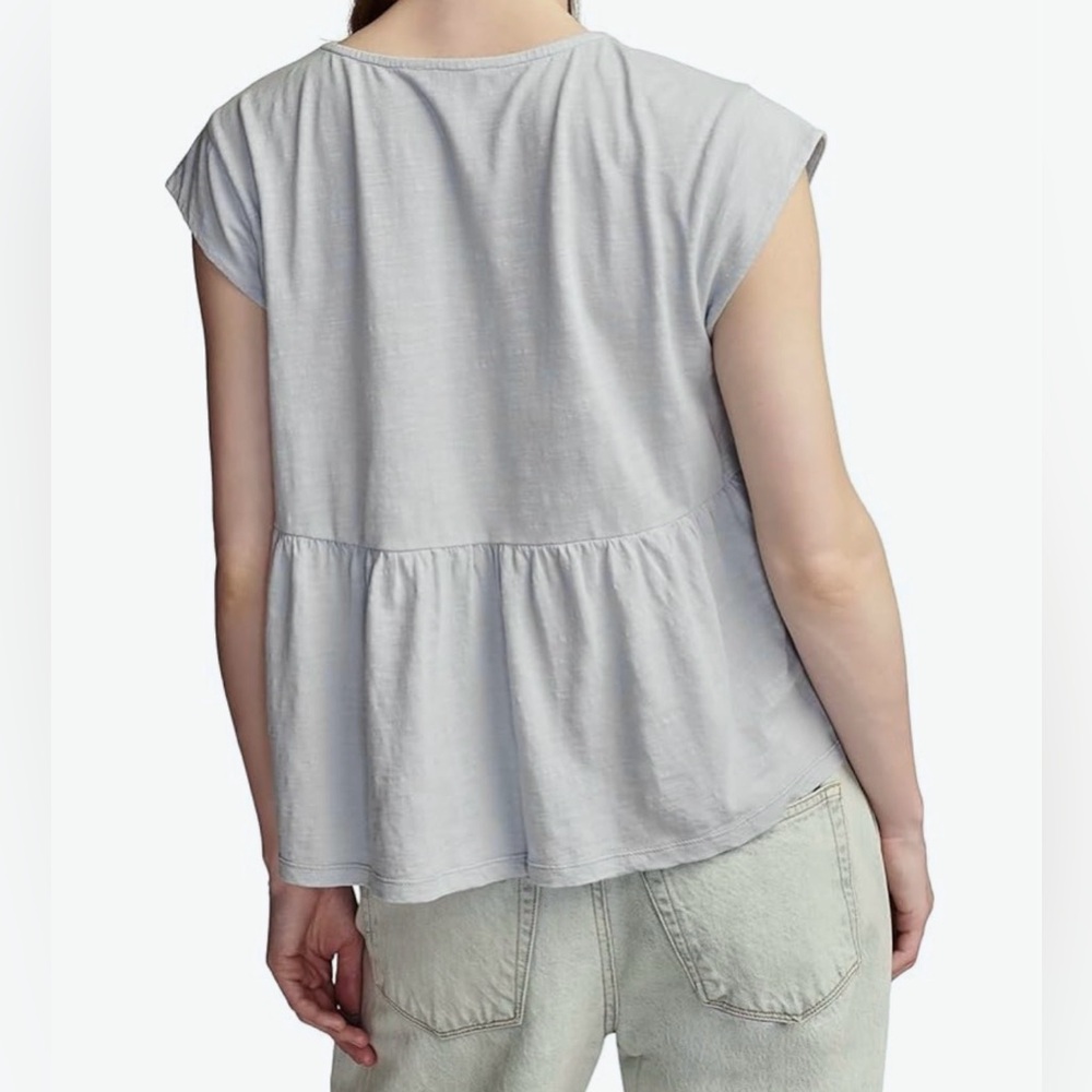 Lucky Brand - Embroidered Blue Baby Doll Top, Women’s size Medium - Picture 8 of 9